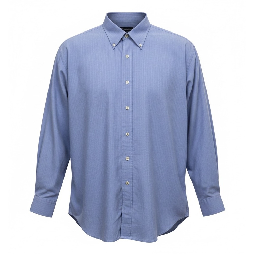 Tommy Hilfiger Mens Blue Herringbone Button Down Shirt 16.5 36/37 (A20)